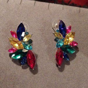QISE Teardrop Cluster Butterfly Earrings